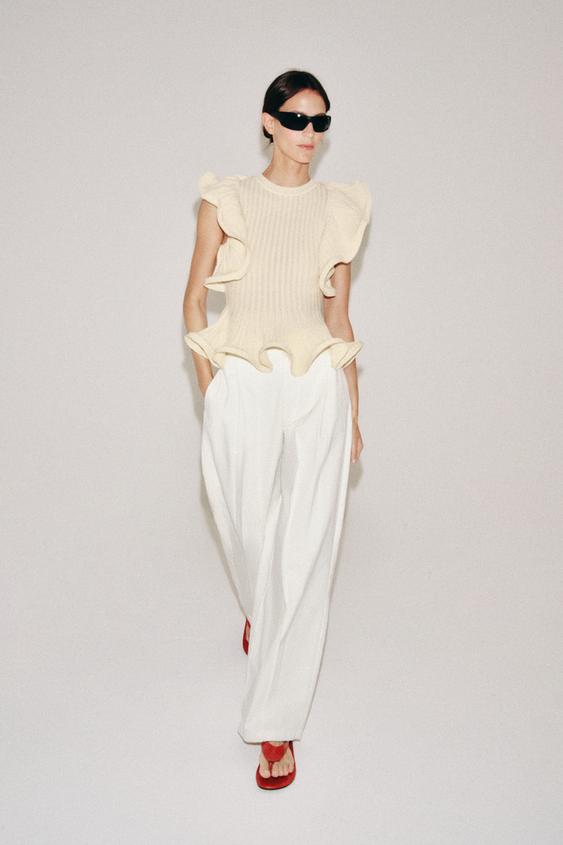 WAVY TRIM KNIT TOP from Zara - $49.90