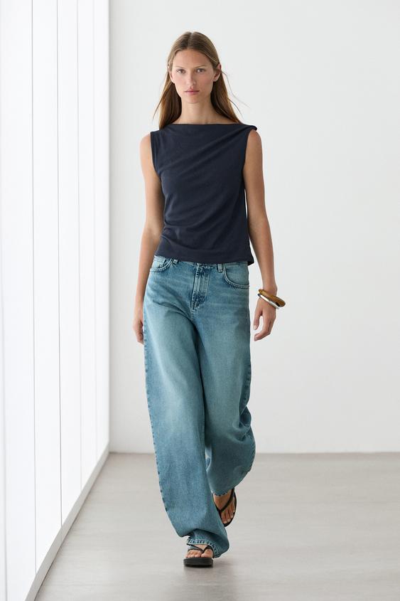 Asymmetric drop sleeve top from Zara - $70
