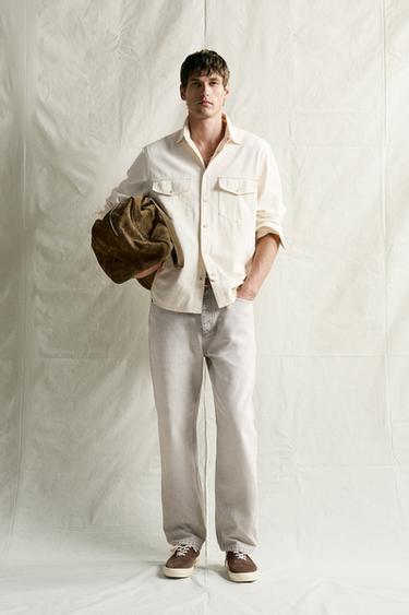 CAMISA DENIM PESPUNTES CONTRASTE - Cru de Zara - Imaxe 0