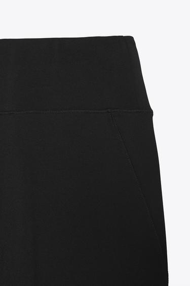 SEAMLESS POLYAMIDE FLARE TROUSERS - Black by Zara - Image 7