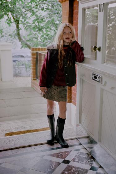Zara PLAID SKORT - taupe brown