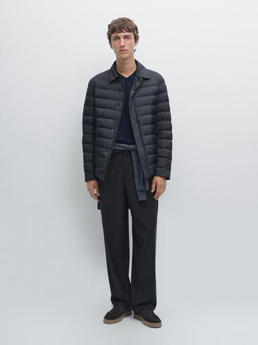 Veste ultra-légère en duvet mélangé hydrofuge - Bleu marine foncé de Zara - Image 0