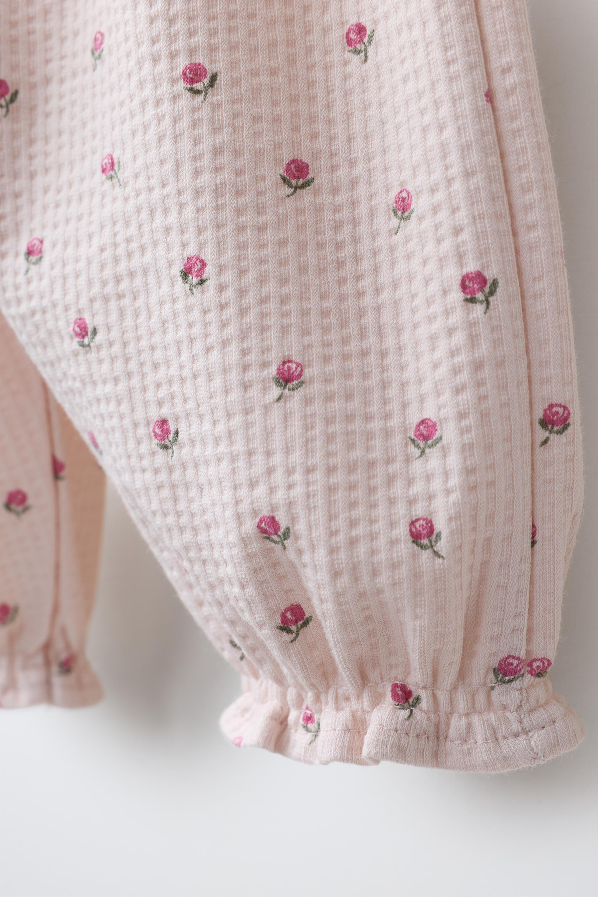 Детские брюки Zara TEXTURED FLORAL PRINT TROUSERS — фото 4