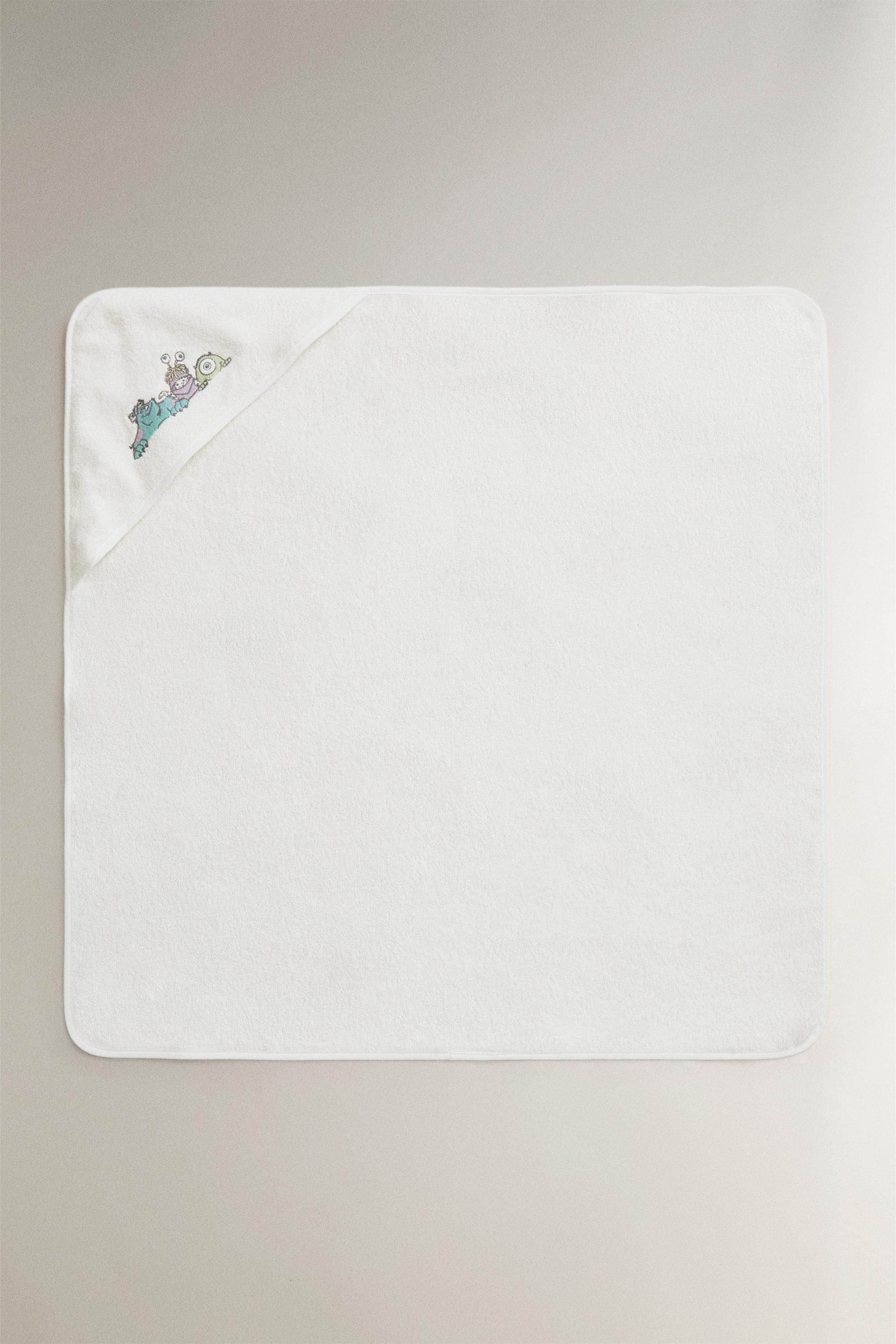 MONSTERS, INC. HOODED BABY TOWEL — Oyster-white