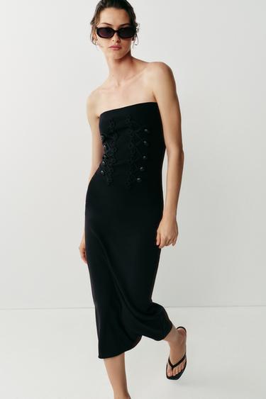 STRETCH DRESS WITH FIREMAN CLASP - Black by Zara - Image 3