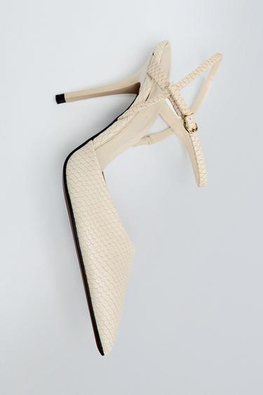 EMBOSSED SLINGBACK SHOES - Ecru White by Zara