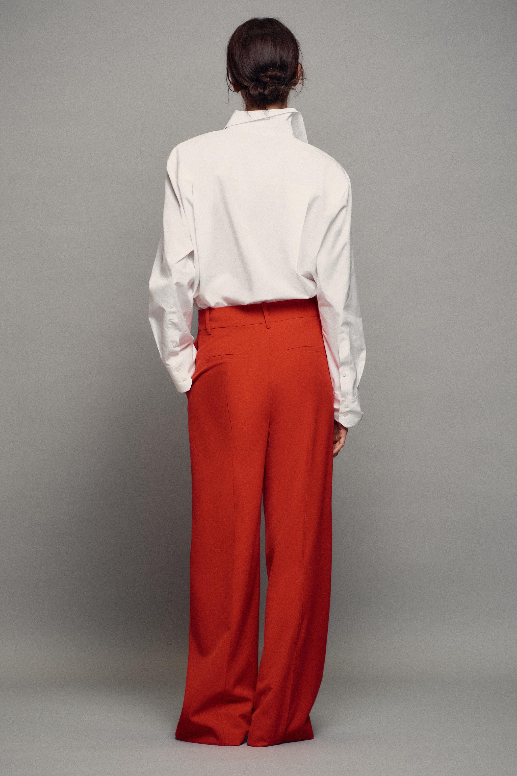 Zara ZW COLLECTION GENİŞ PAÇA PANTOLON görsel 4