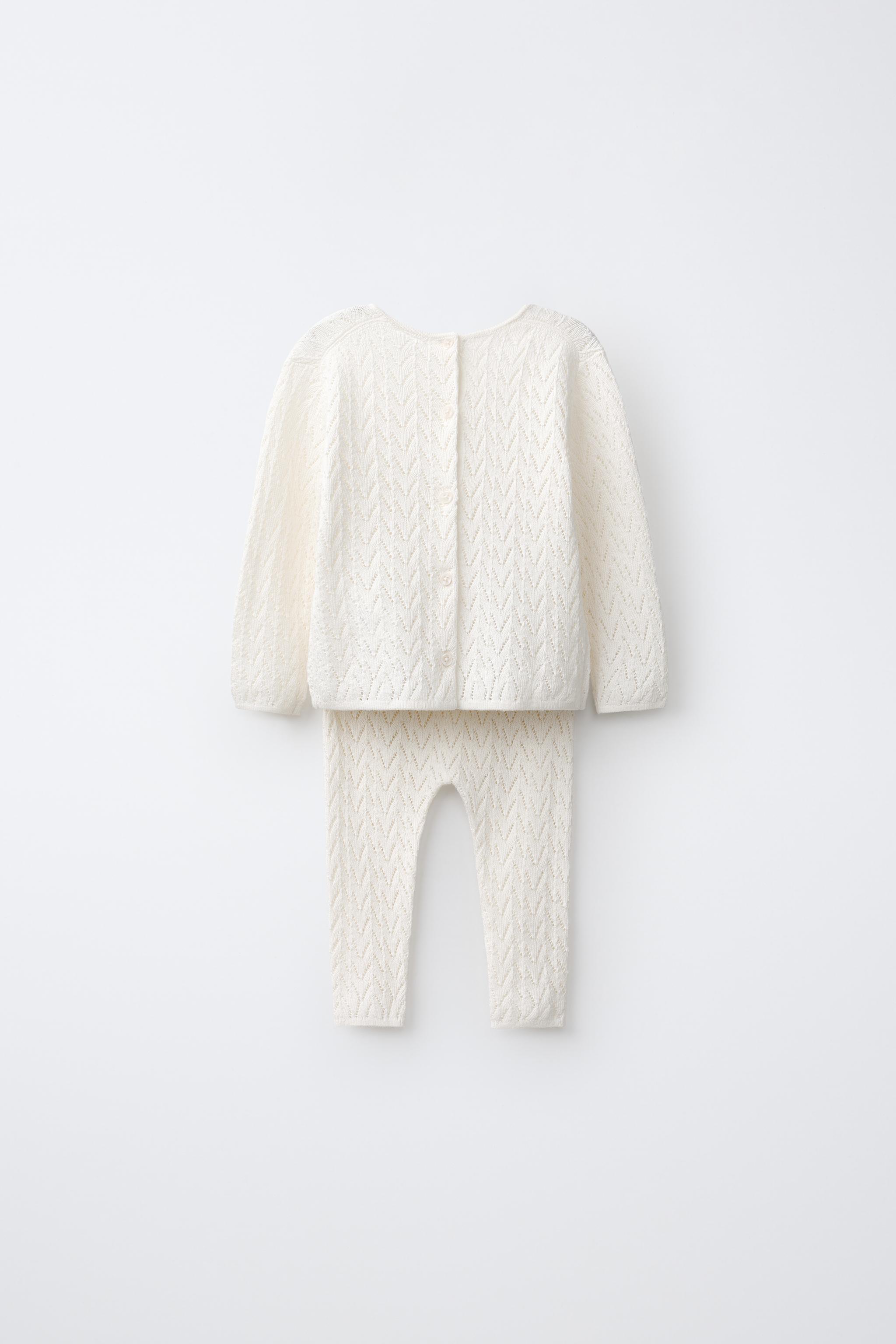 COTTON AND SILK TEXTURED JUMPER LEGGING SET