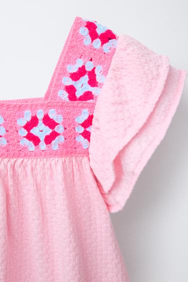 ROBE STRUCTURÉE CROCHET - Rose pastel de Zara - Image 2