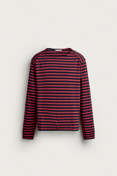 Жаккардовая футболка relaxed fit в полоску — Полоски от Zara