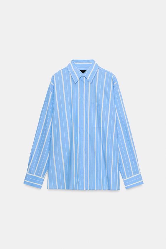 ZW COLLECTION STRIPED SHIRT - Blue/White by Zara - Image 0