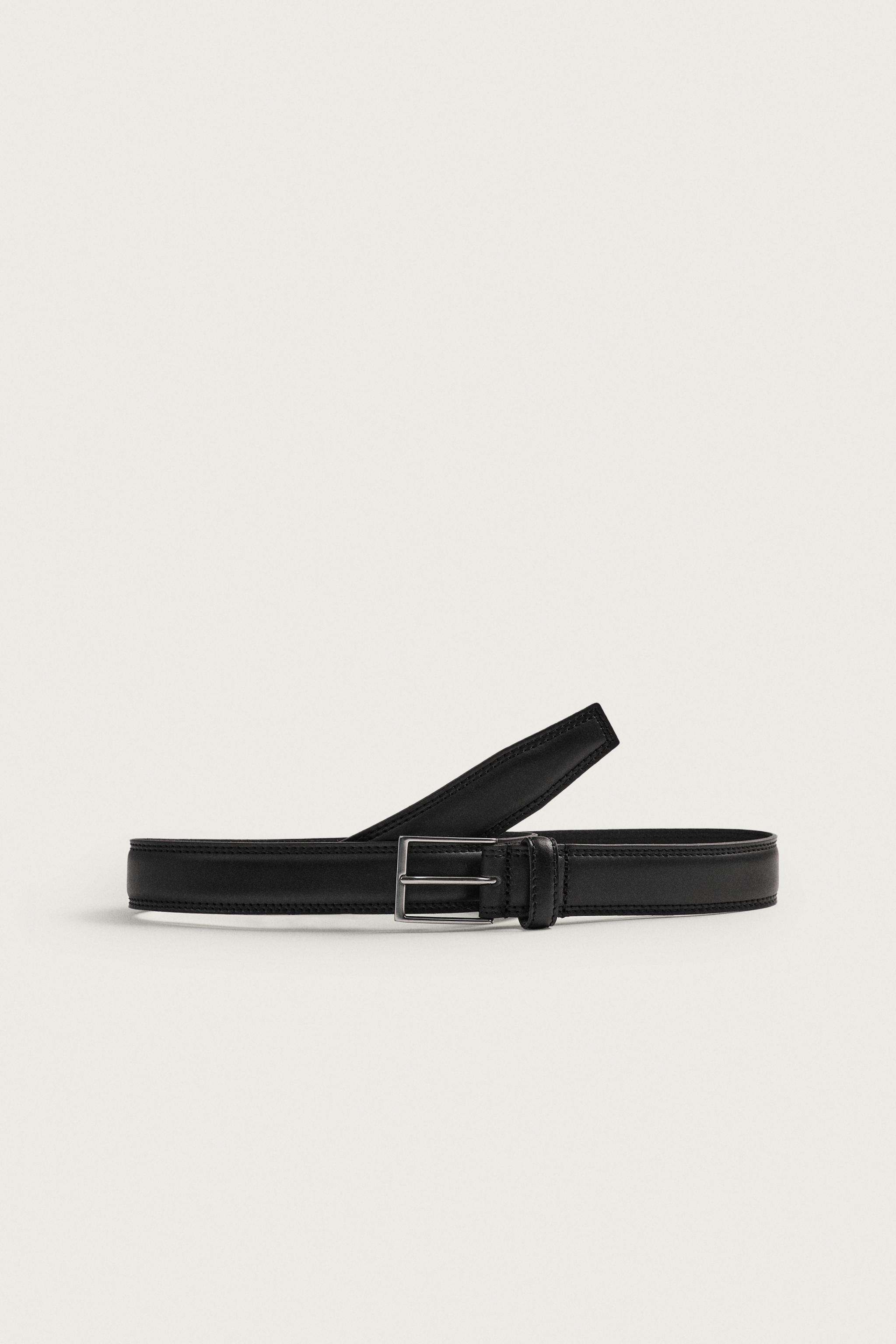 DRESS LEATHER BELT — Black