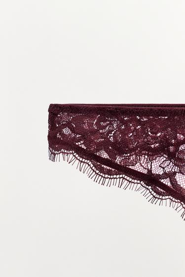 LACE THONG - Brown by Zara - Image 4