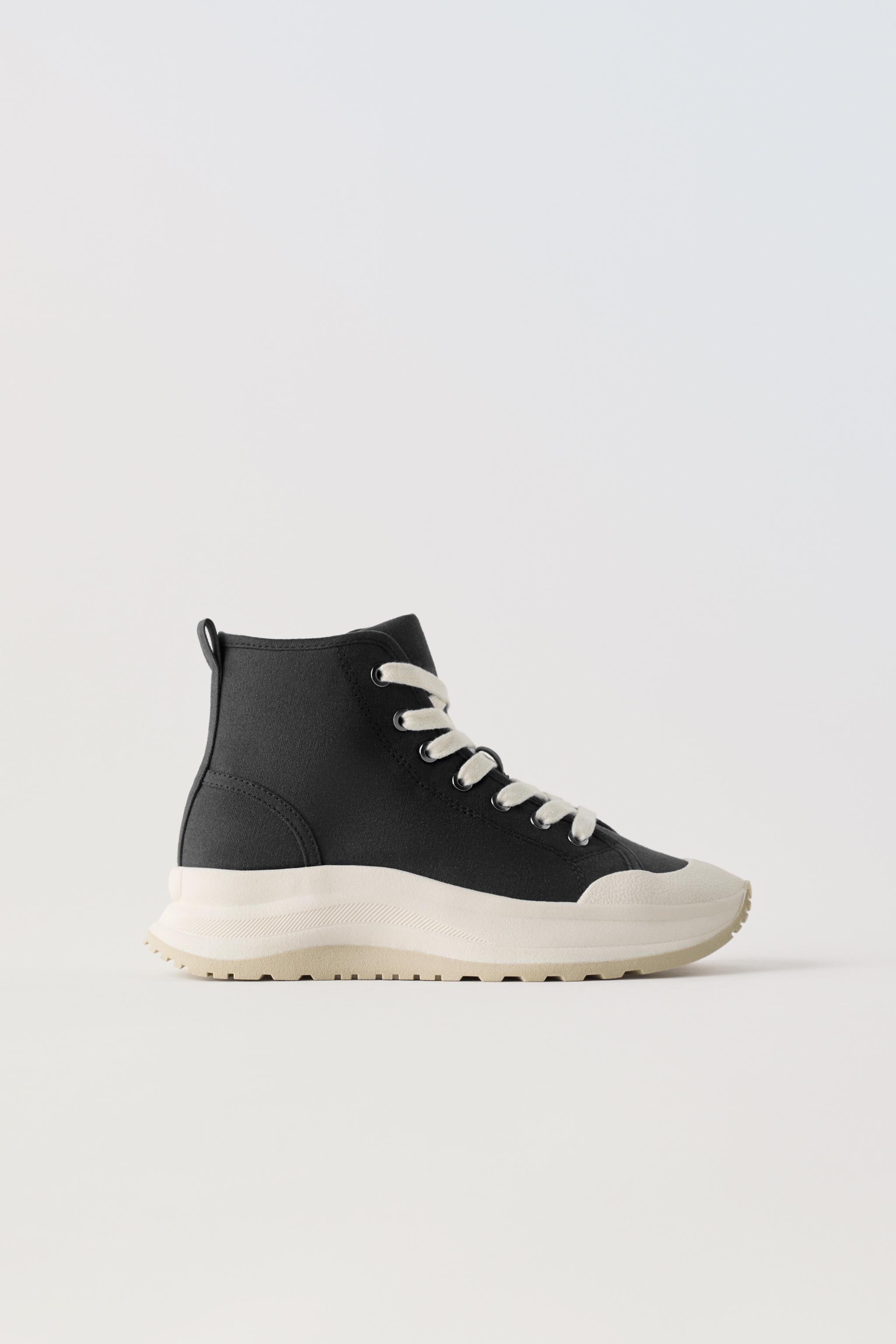 Fabric sneakers zara on sale