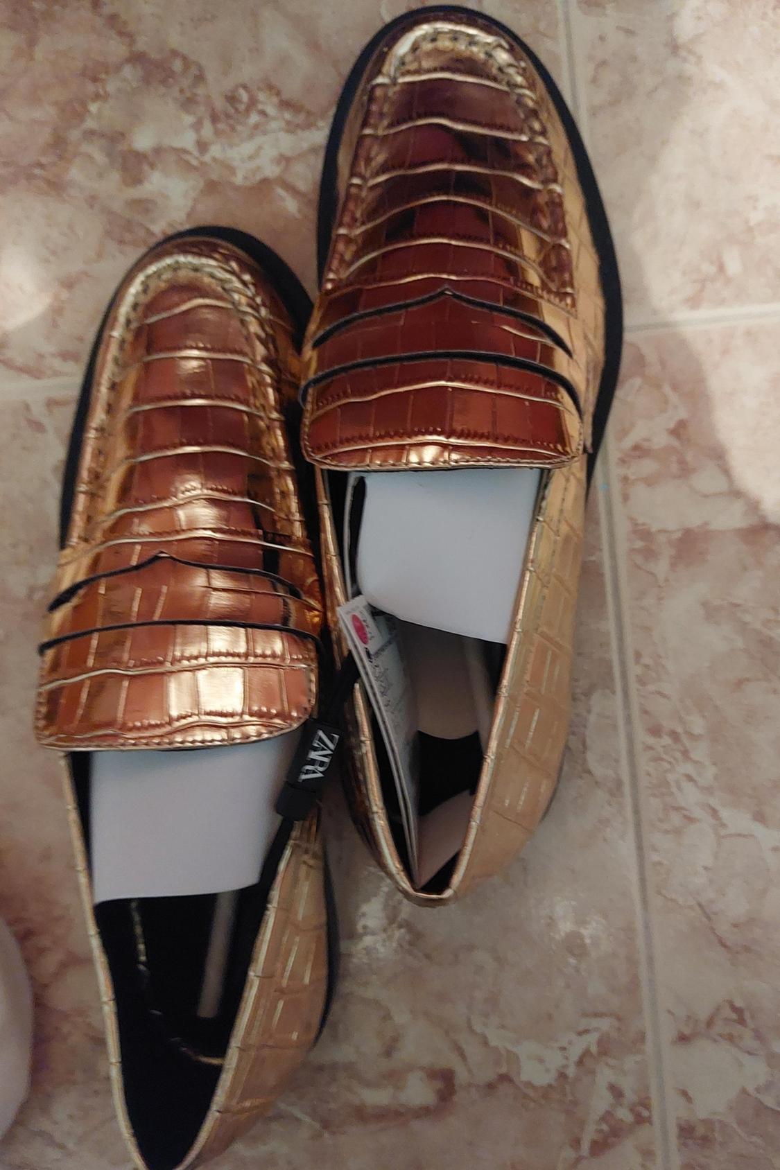 MOCK CROC METALLIC LOAFERS - Image 3