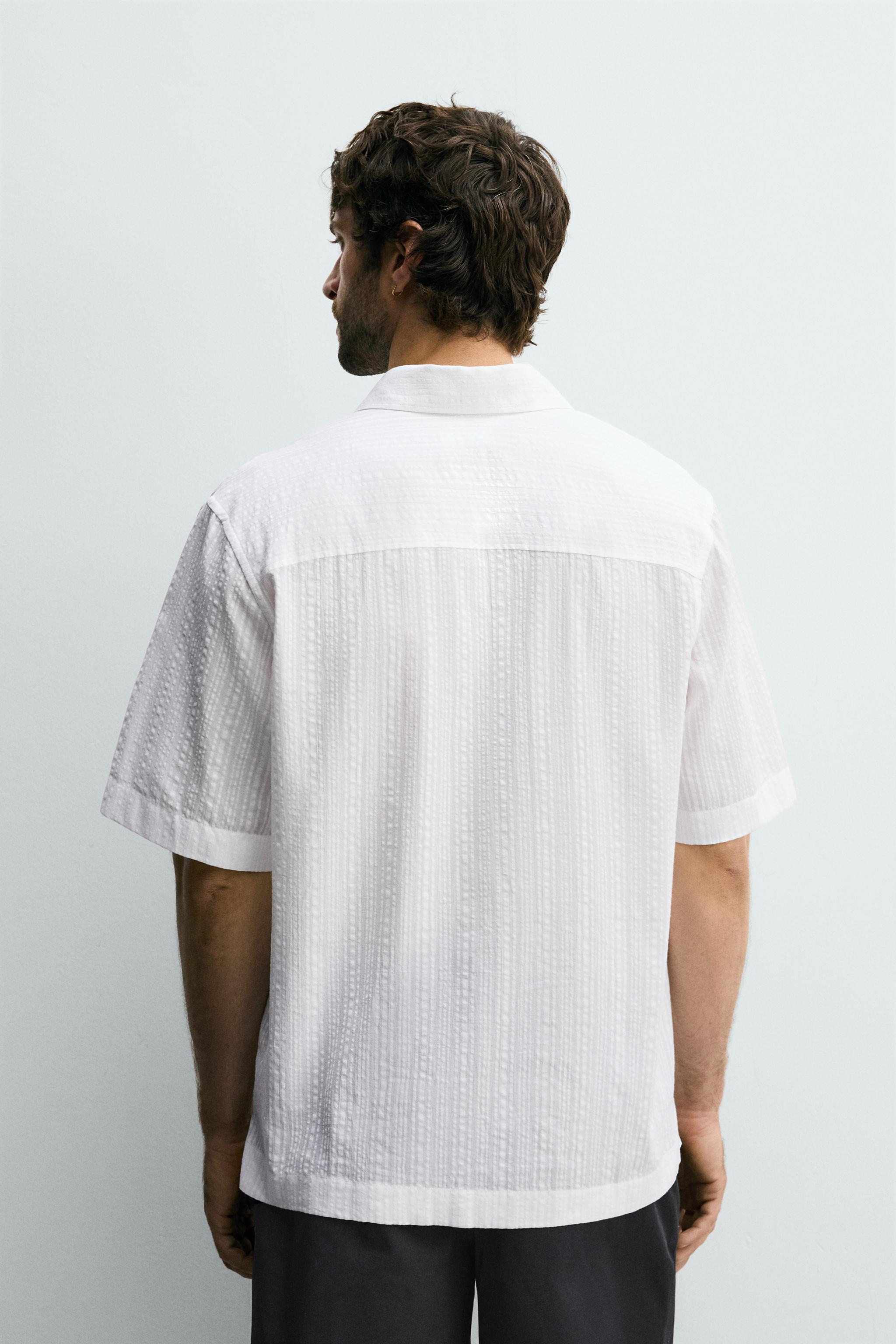 STRIPED JACQUARD SHIRT - White | ZARA United States