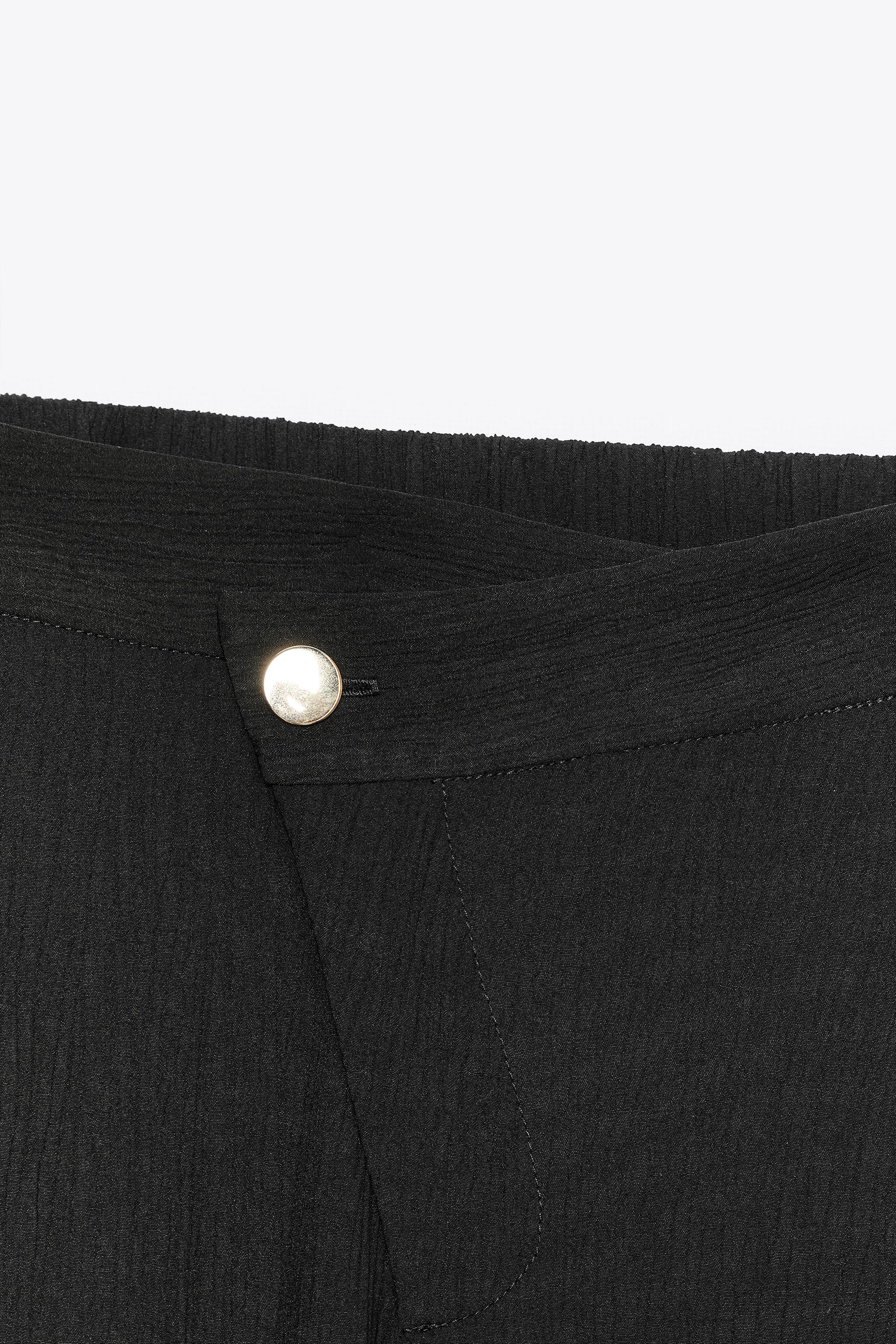 CROSS WAIST WIDE LEG PANTS