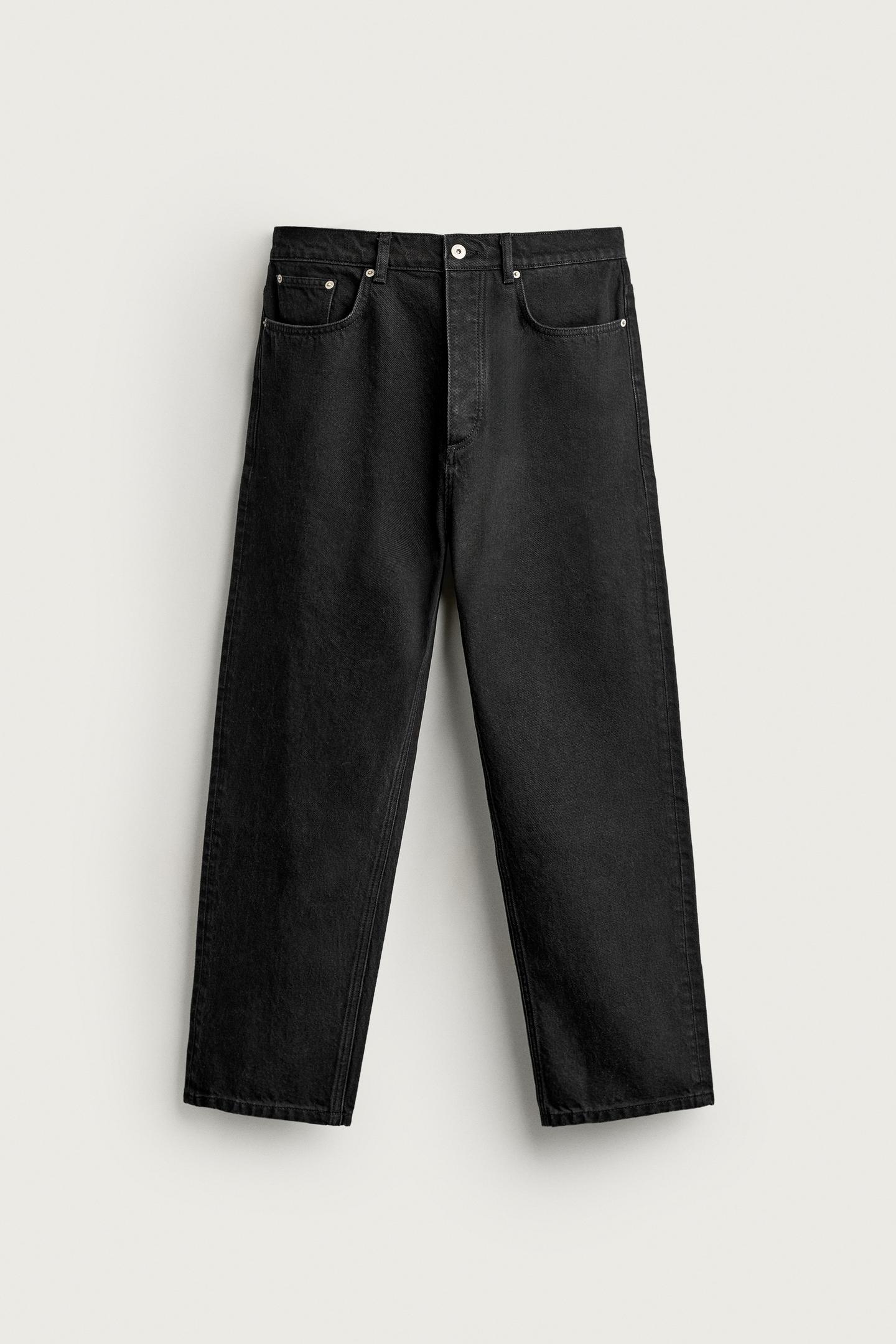 Мужские джинсы Zara Straight Fit, цвет: Чёрный — фото 6