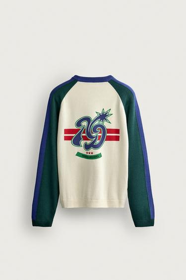 COLORBLOCK STRIPED SWEATER — Ecru 1