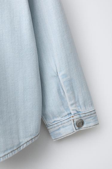 HERRINGBONE DENIM OVERSHIRT - Light blue by Zara - Image 3