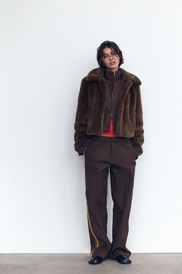 TROUSERS WITH SIDE TAPING - Wine by Zara