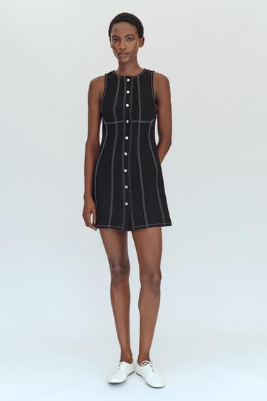 black shirt dress zara NEW Short Sleeve Mock Neck Stretch Mini T Bodycon Size L romantic touch ZARA BLACK SATIN SHIRT DRESS