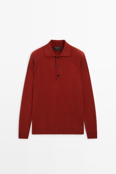 100% wool knit polo sweater — 599 1