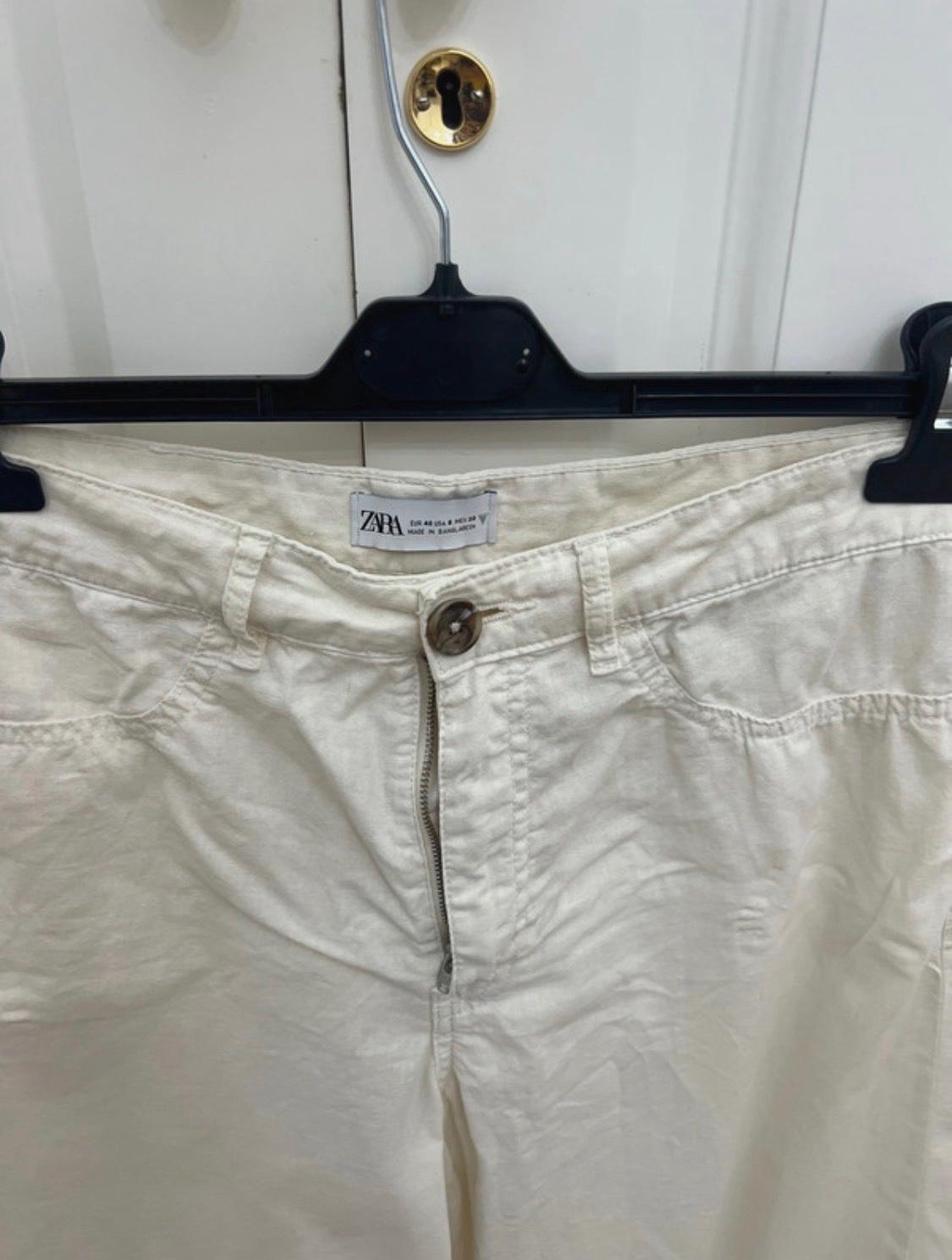 FULL LENGTH LINEN BLEND TROUSERS - Image 4