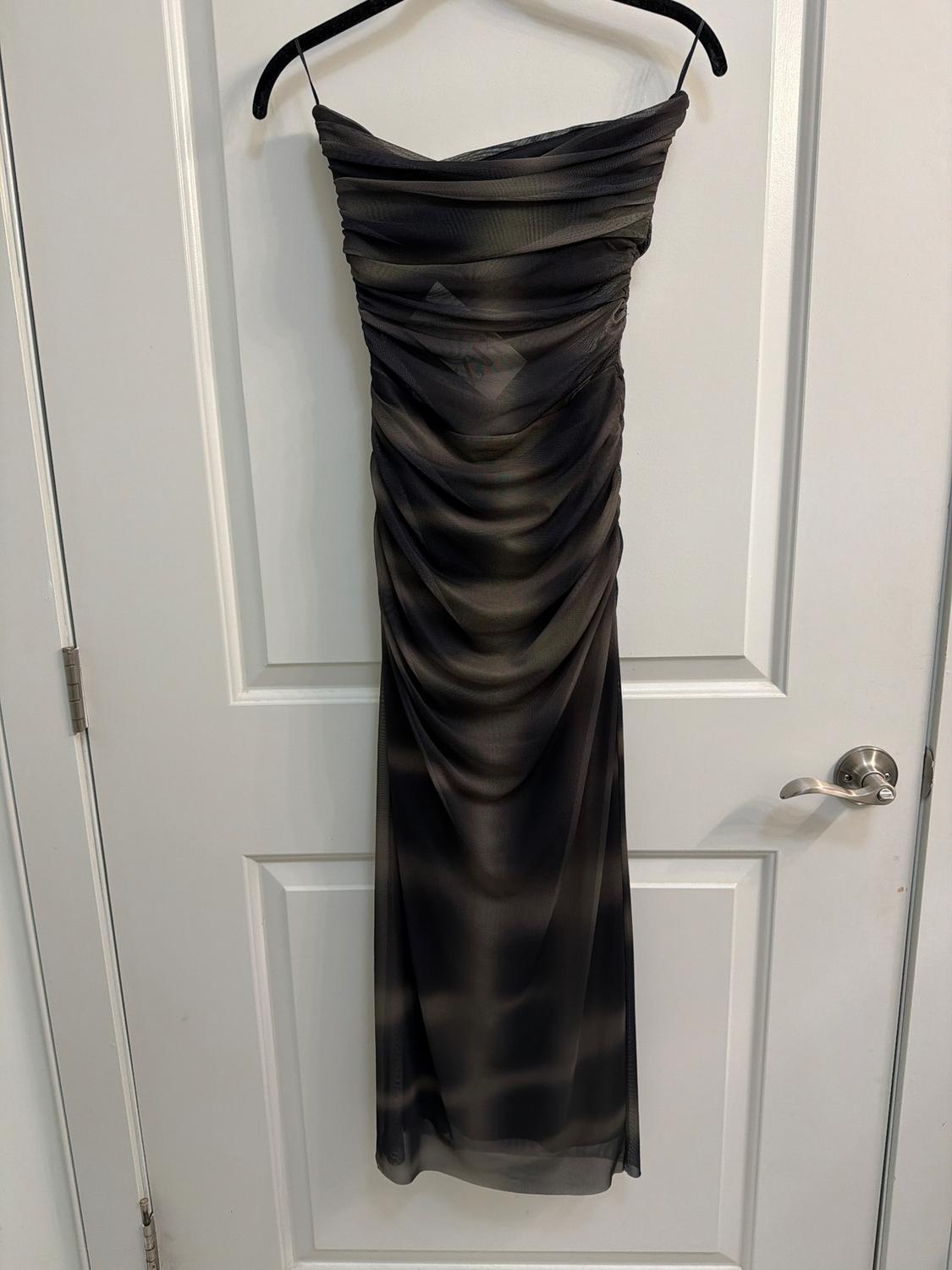 STRAPLESS PRINTED TULLE DRESS - Image 2