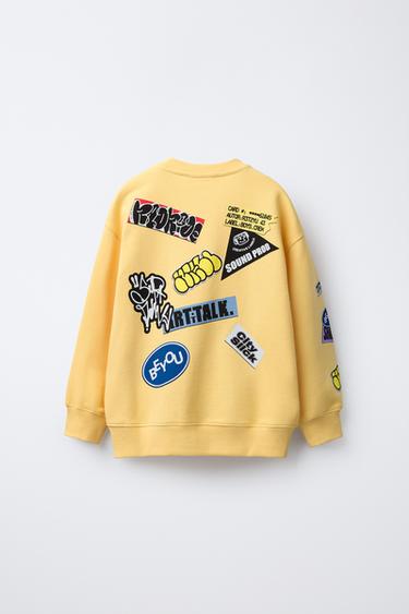 GRAFFITI PRINT SWEATSHIRT - Yellow de Zara - Image 1