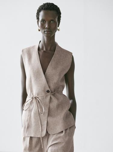 Zara Double-breasted suit waistcoat - Beige