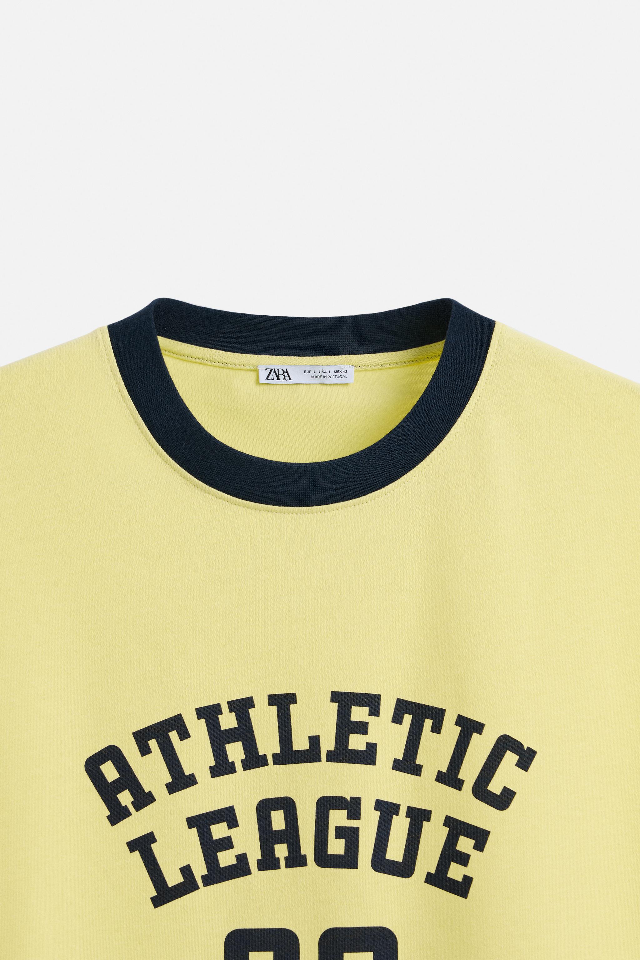［ZARA］コントラストリブテキストTシャツ ZARA】VARSITY Tシャツ コントラスト リブテキスト 5643/314
