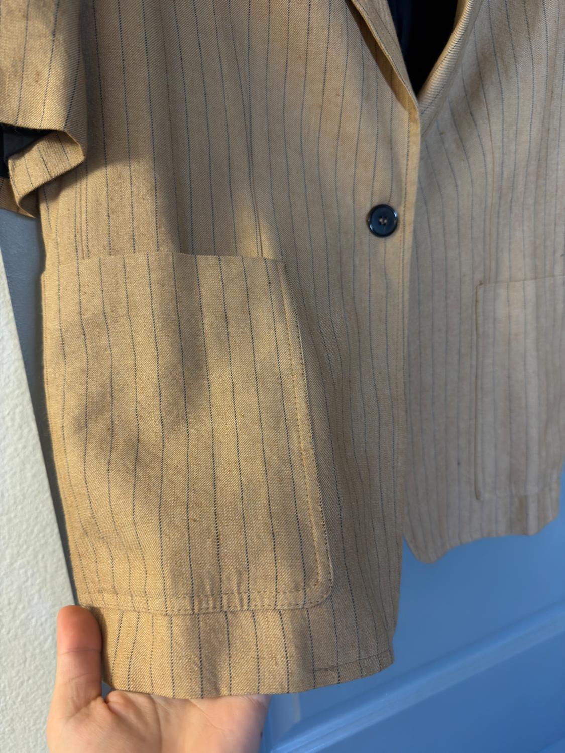 BLAZER CON LINO RAYAS ZW COLLECTION - Image 2