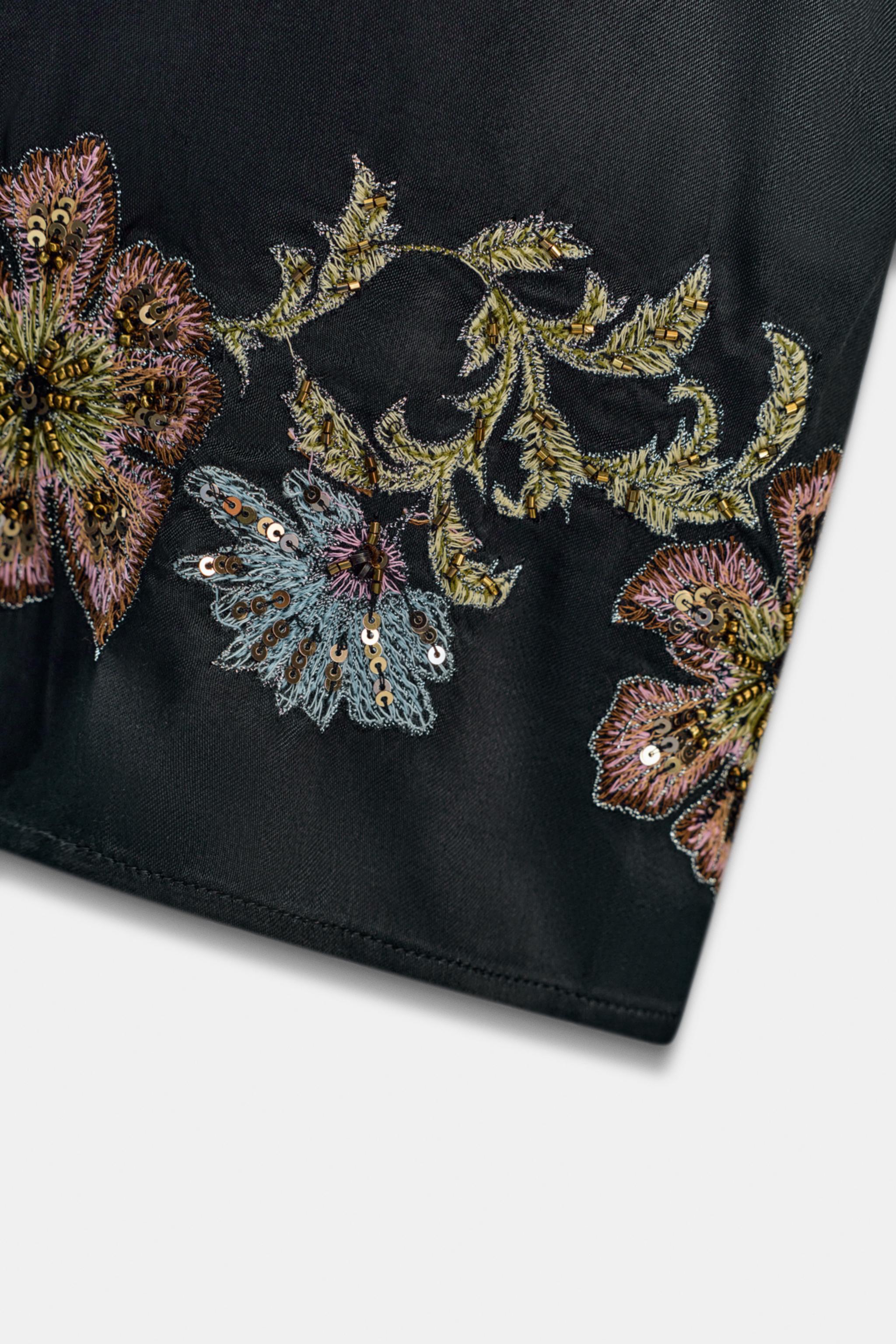 KIMONO BRODERIES FLEURS FRANGES