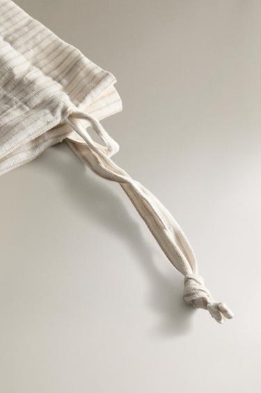 STRIPED BAG WITH DRAWSTRING CLOSURE - Ecru by Zara - Image 2