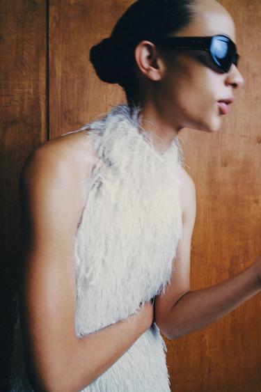 VESTIDO HALTER ZW COLLECTION - Branco da Zara
