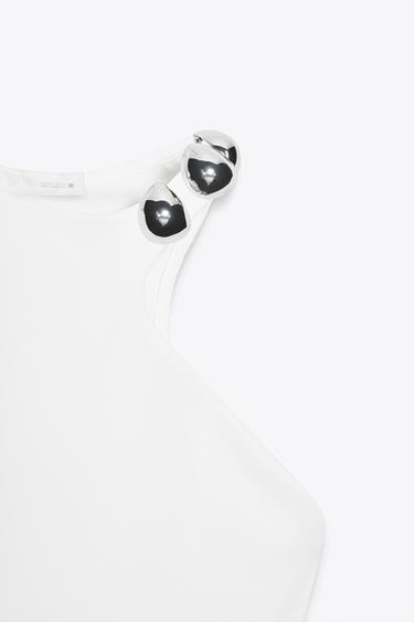 HALTER HARDWARE BODYSUIT - White by Zara - Image 6