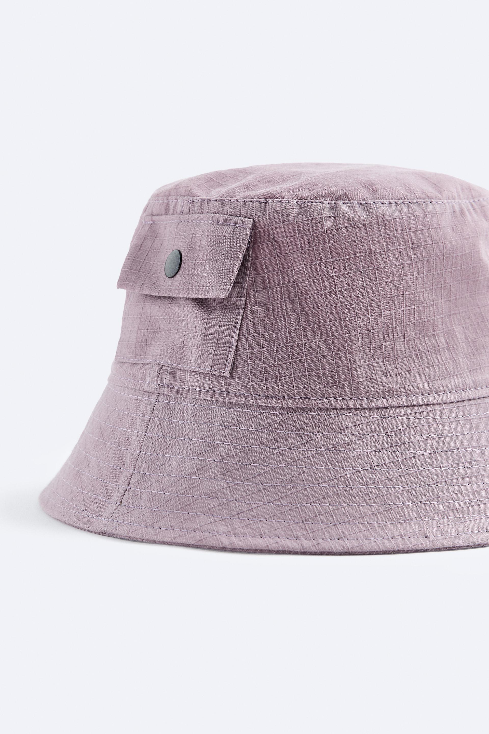 BUCKET HAT WITH POCKET - Brown / Taupe