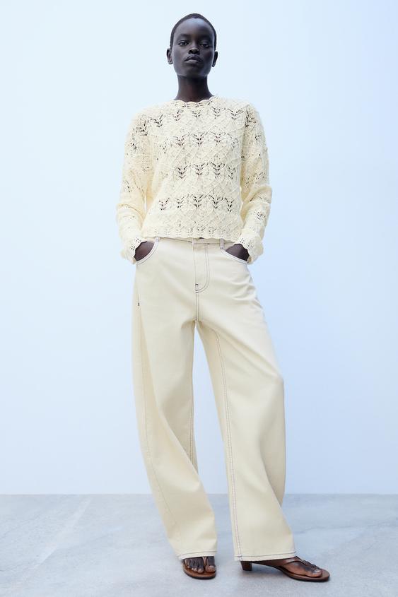 JERSEY CALADO PUNTO - Blanco roto de Zara - Imagen 0