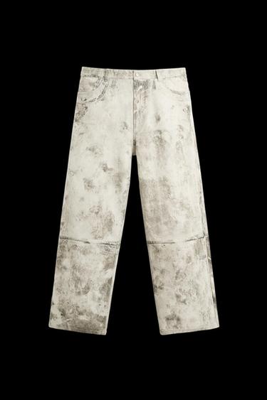 ABSTRACT PRINT TROUSERS - Khaki by Zara - Image 0