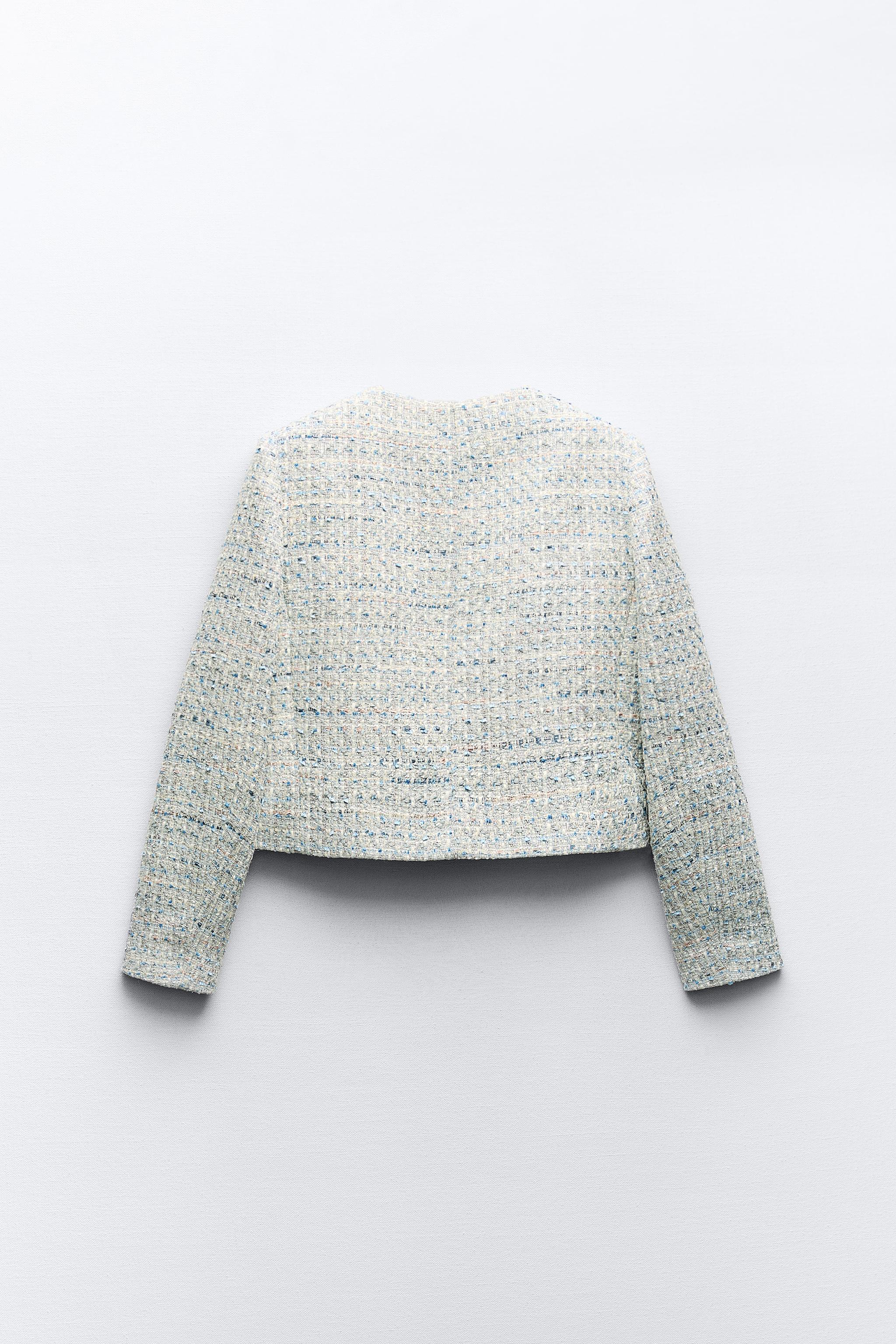 SHORT TEXTURED JACKET - Gray / Blue | ZARA United States