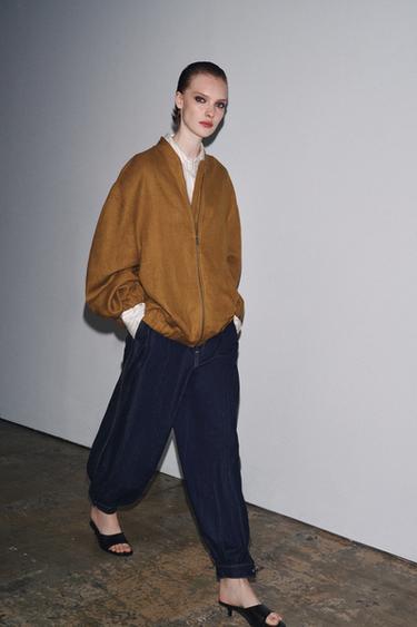 ZW COLLECTION OVERSIZED LINEN JACKET - Mustard by Zara - Image 4
