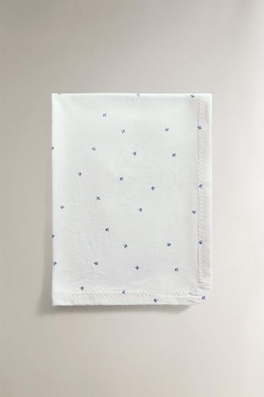 FLEECE FLORAL BABY BLANKET - Ecru by Zara - Image 3