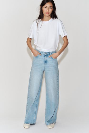 Z1975 MID-RISE LONG-LENGTH WIDE-LEG JEANS - Light blue by Zara - Image 0