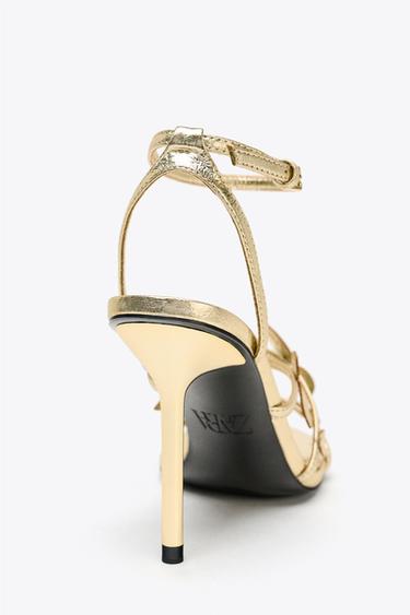 METALLIC EFFECT SANDALS - Gold by Zara - Image 5