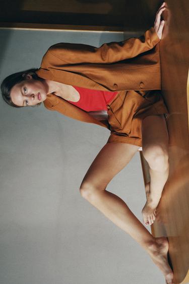 BLAZER AND LINEN BLEND SHORTS SET - CHEETAH by Zara - Image 0