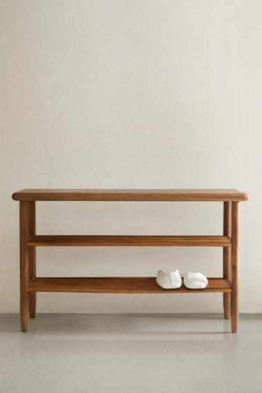 ACACIA WOOD SHOE BENCH - Brown by Zara