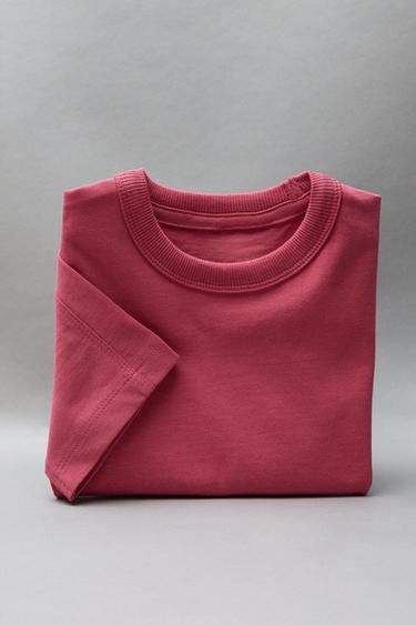 BASIC HEAVY WEIGHT T-SHIRT - Fuchsia by Zara