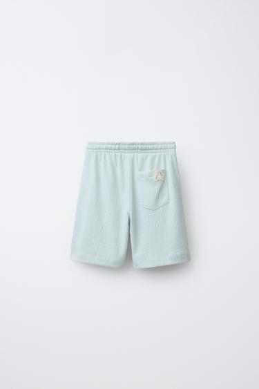 ENSEMBLE T-SHIRT POLO ET SHORT TEXTURÉ - Vert clair de Zara - Image 4