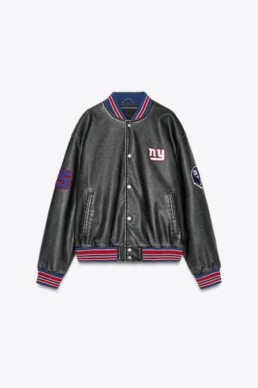 NFL-BOMBERJACKE AUS KUNSTLEDER - Grau von Zara - Bild 0
